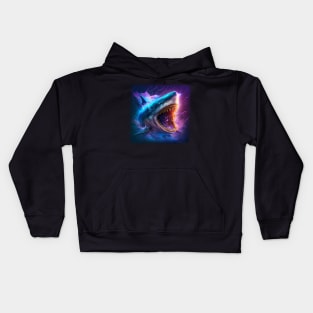 Mutant Shark With Big Teeth Purple Kids Hoodie